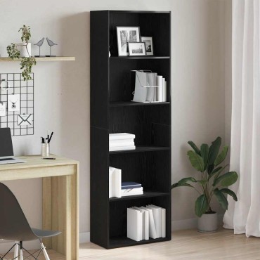 vidaXL Βιβλιοθήκη Μαύρη Δρυς 60x30x189cm από Επεξεργασμένο Ξύλο 1 τεμ.