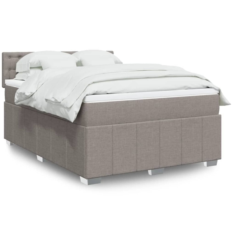 vidaXL Κρεβάτι Boxspring με Στρώμα Taupe 160x200 εκ. Υφασμάτινο