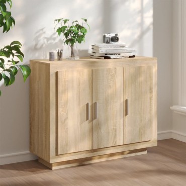 vidaXL Συρταριέρα Sonoma Δρυς 92x35x75cm Επεξεργασμένο Ξύλο 1 τεμ.