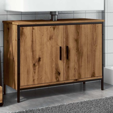 vidaXL Ντουλάπι Νιπτήρα Αρτισιανή Δρυς 80x30x60cm Επεξ. Ξύλο 1 τεμ.