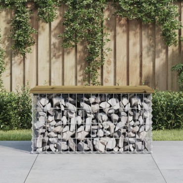 vidaXL Παγκάκι Κήπου Συρματοκιβώτιο 83x44x42cm Εμποτ. Ξύλο Πεύκου 1 τεμ.
