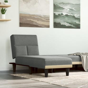 vidaXL Ανάκλιντρο Σκούρο Γκρι Υφασμάτινο 55x140x70cm 1 τεμ.