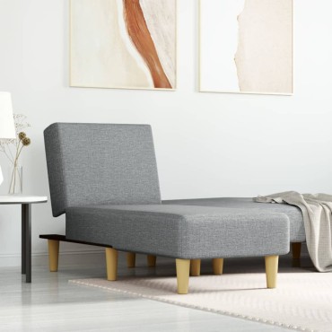 vidaXL Ανάκλιντρο Ανοιχτό Γκρι Υφασμάτινο 55x140x70cm 1 τεμ.