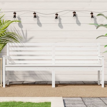 vidaXL Παγκάκι Κήπου Λευκό 203,5x48x91,5cm από Μασίφ Ξύλο Πεύκου 1 τεμ.