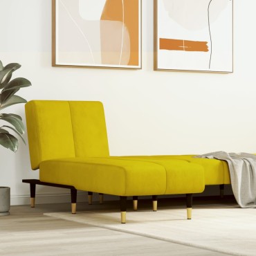 vidaXL Ανάκλιντρο Κίτρινο Βελούδινο 55x140x70cm 1 τεμ.