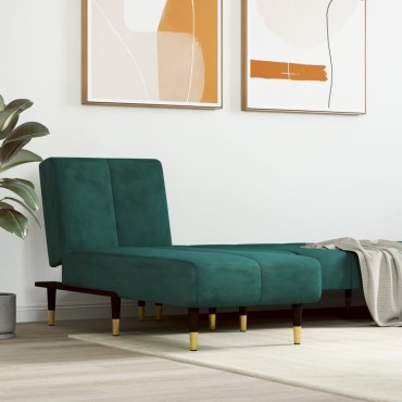vidaXL Ανάκλιντρο Σκούρο Πράσινο Βελούδινο 55x140x70cm 1 τεμ.