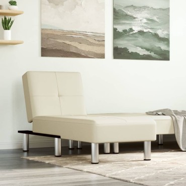 vidaXL Ανάκλιντρο Κρεμ από Συνθετικό Δέρμα 55x140x70cm 1 τεμ.