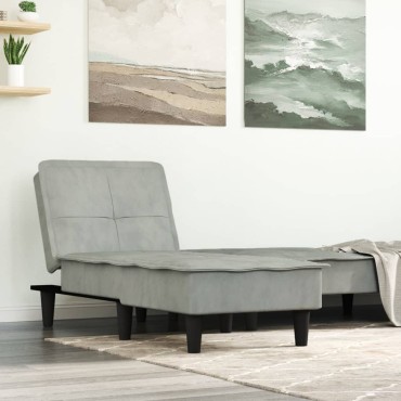 vidaXL Ανάκλιντρο Ανοιχτό Γκρι Βελούδινο 55x140x70cm 1 τεμ.