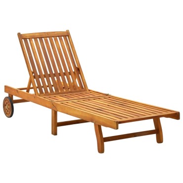 vidaXL Ξαπλώστρα από Μασίφ Ξύλο Ακακίας 199x59/63x30/62/76/85cm 1 τεμ.