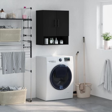 vidaXL Ντουλάπι Τοίχου Μαύρο 60x31x70cm από Επεξεργασμένο Ξύλο 1 τεμ.