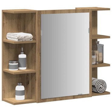 vidaXL Ντουλάπι Μπάνιου Τεχνίτης Δρυς 80x20,5x64cm Επεξεργασμένο Ξύλο 1 τεμ.