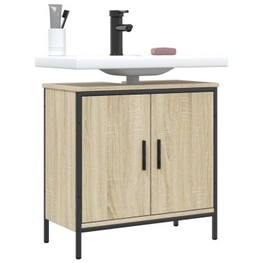 vidaXL Ντουλάπι Νιπτήρα Μπάνιου Sonoma Δρυς 60x30x60cm Επεξ. Ξύλο 1 τεμ.