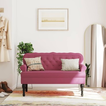 vidaXL Παγκάκι με Πλάτη Μπορντό 119,5x64,5x75cm Βελούδινο