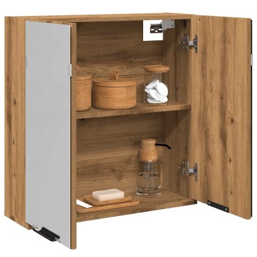 vidaXL Ντουλάπι Μπάνιου Τεχνίτης Δρυς 64x20x66,5cm Επεξεργασμένο Ξύλο 1 τεμ.
