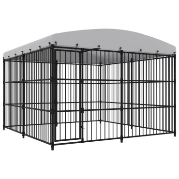 vidaXL Κλουβί Σκύλου Εξωτερικού Χώρου 300 x 300 x 210 εκ. με Στέγαστρο