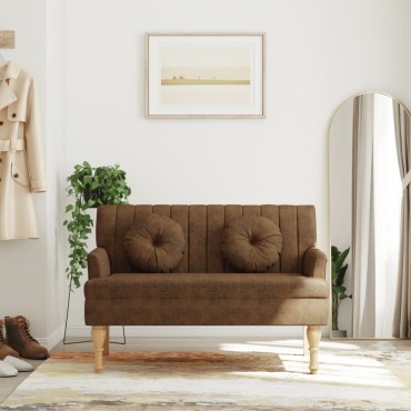 vidaXL Παγκάκι με Μαξιλάρια Καφέ 113x64,5x75,5cm