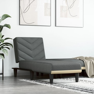 vidaXL Ανάκλιντρο Σκούρο Γκρι Υφασμάτινο 55x140x70cm 1 τεμ.