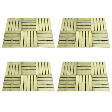 vidaXL Πλακάκια Deck 24 τεμ. Πράσινα 50 x 50 εκ. Ξύλινα