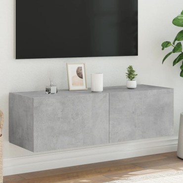 vidaXL Έπιπλο Τηλεόρασης με LED Γκρι Σκυροδέματος 100x35x31cm