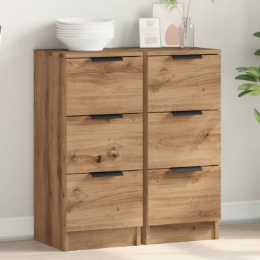 vidaXL Sideboards 2 τεμ. Artisan Oak 30x30x70cm Κατασκευασμένο ξύλο