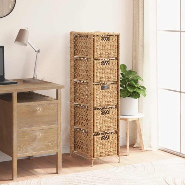 vidaXL Συρταριέρα με 5 Καλάθια 25,5x37x100cm από Υάκινθο του Νερού 1 τεμ.