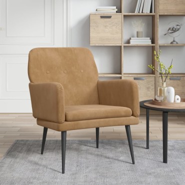 vidaXL Πολυθρόνα Καφέ 62x79x 79cm Βελούδινη 1 τεμ.