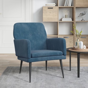 vidaXL Πολυθρόνα Μπλε 62x79x 79cm Βελούδινη 1 τεμ.