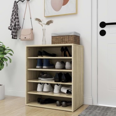 vidaXL Παπουτσοθήκη Sonoma Δρυς 60x35x70cm από Επεξ. Ξύλο