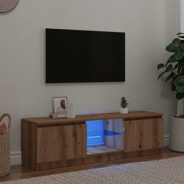 ντουλάπι τηλεόρασης vidaXL με φώτα LED Artisan Oak Κατασκευασμένο ξύλο 140x40x35,5 cm