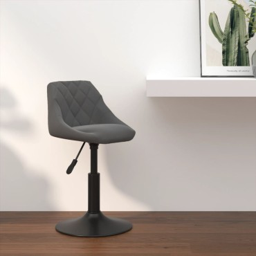 vidaXL Σκαμπό Μπαρ Σκούρο Γκρι Βελούδινο 46x44x(62,5-77,5)cm 1 τεμ.
