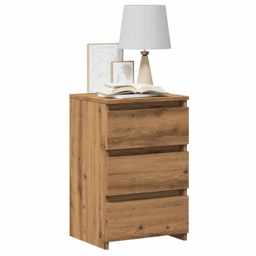 vidaXL Κομοδίνο Αρτισιανή Δρυς 40x35x62,5cm από Επεξεργασμένο Ξύλο 1 τεμ.