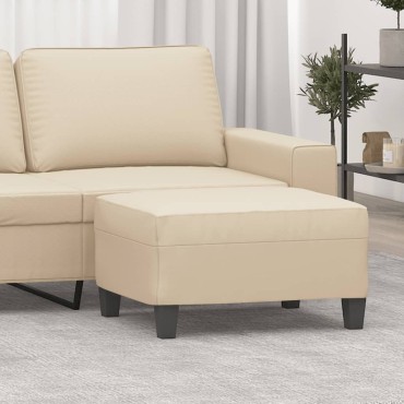 vidaXL Υποπόδιο Κρεμ 70x55x41cm από Ύφασμα Μικροϊνών 1 τεμ.