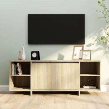 vidaXL Έπιπλο Τηλεόρασης Sonoma Δρυς 130x35x50cm από Μοριοσανίδα
