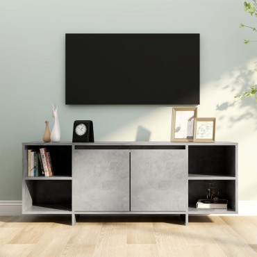 vidaXL Έπιπλο Τηλεόρασης Γκρι Σκυροδέματος 130x35x50cm από Μοριοσανίδα