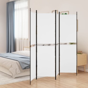vidaXL Διαχωριστικό Δωματίου με 4 Πάνελ Λευκό 200x180cm από Ύφασμα 1 τεμ.