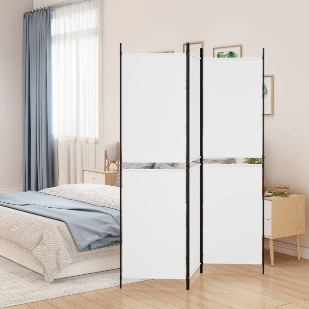 vidaXL Διαχωριστικό Δωματίου με 3 Πάνελ Λευκό 150x180cm Υφασμάτινο 1 τεμ.