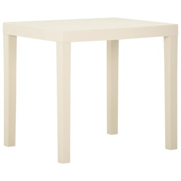 vidaXL Τραπέζι Κήπου Λευκό 79x65x72cm Πλαστικό 1 τεμ.