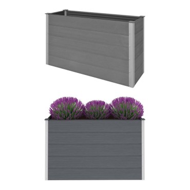 vidaXL Ζαρντινιέρα Υπερυψωμένη Γκρι 150 x 50 x 91 εκ. από WPC