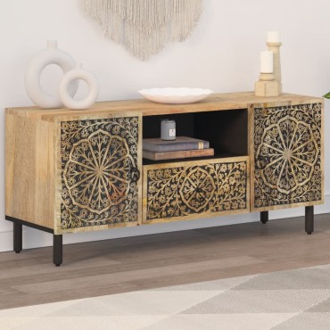 vidaXL Έπιπλο Τηλεόρασης 105x33x46cm από Μασίφ Ξύλο Μάνγκο