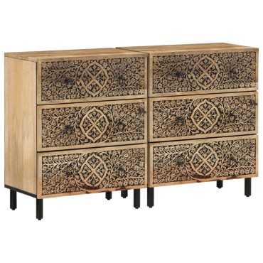 vidaXL Βοηθητικά Ντουλάπια 2 τεμ. 60x33x75cm από Μασίφ Ξύλο Μάνγκο