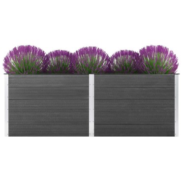 vidaXL Ζαρντινιέρα Υπερυψωμένη Γκρι 250 x 50 x 91 εκ. από WPC