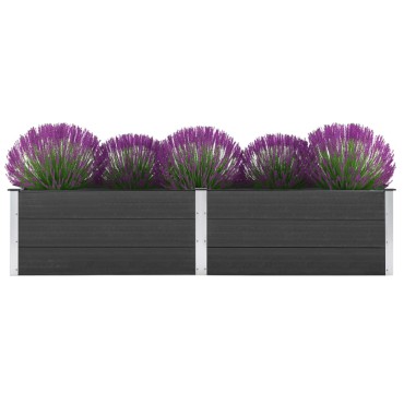 vidaXL Ζαρντινιέρα Υπερυψωμένη Γκρι 250 x 50 x 54 εκ. από WPC