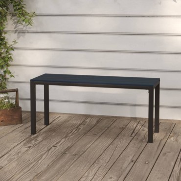vidaXL Παγκάκι Κήπου Μαύρο από Ατσάλι / WPC 110x39x45cm 1 τεμ.