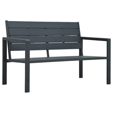 vidaXL Παγκάκι Κήπου Γκρι με Όψη Ξύλου από HDPE 120x64x78cm 1 τεμ.
