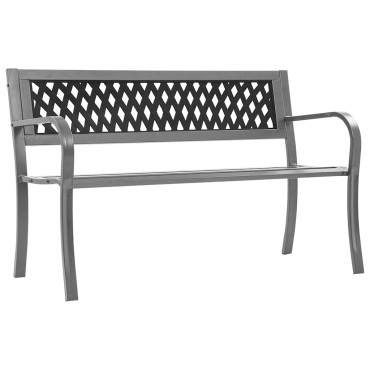 vidaXL Παγκάκι Κήπου Μαύρο Ατσάλινο 120x51x76cm 1 τεμ.