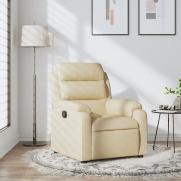 vidaXL Πολυθρόνα Ανακλινόμενη Κρεμ Υφασμάτινη 75x92,5x100cm 1 τεμ.