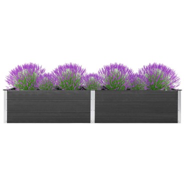 vidaXL Ζαρντινιέρα Υπερυψωμένη Γκρι 200 x 100 x 54 εκ. από WPC
