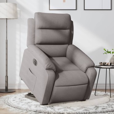 vidaXL Πολυθρόνα Ηλεκτρική Ανακλ.Taupe Υφασμάτινη 75x92,5x100cm 1 τεμ.