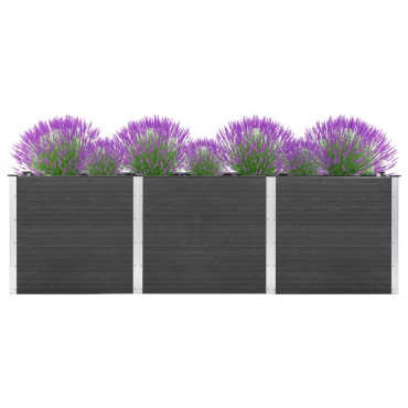 vidaXL Ζαρντινιέρα Υπερυψωμένη Γκρι 300 x 100 x 91 εκ. από WPC