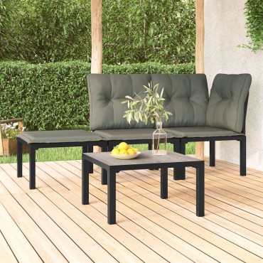 vidaXL Τραπέζάκι Κήπου Γκρι 55x55x31cm από DPC και Ατσάλι